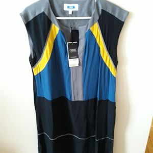 Next UK shift dress color block black NWT